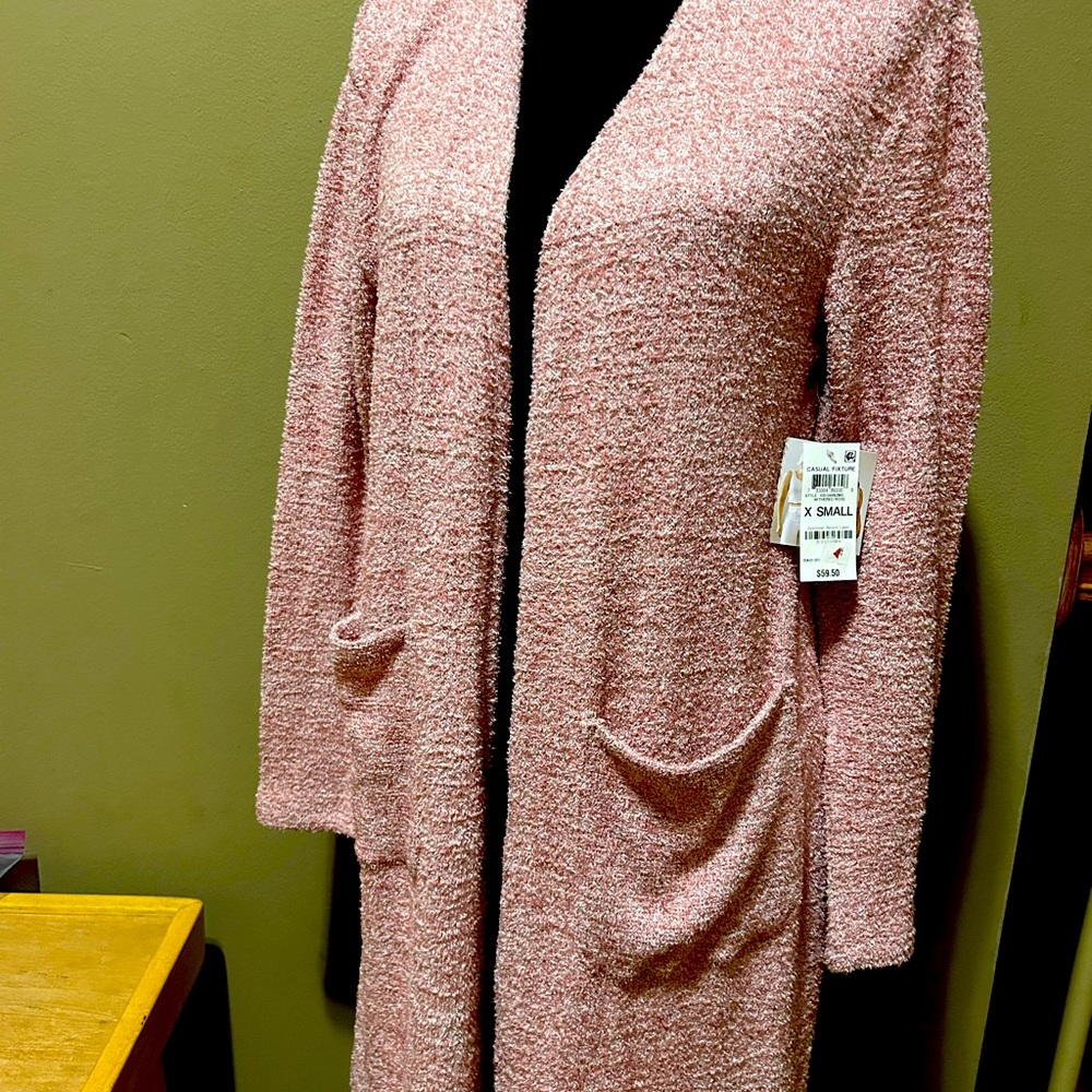 Jenni Women’s Withered Rose Long Sleeve Cardigan Sweater XS